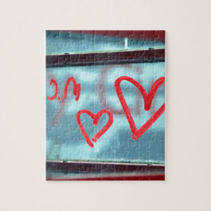 Lipstick heart on window jigsaw puzzle