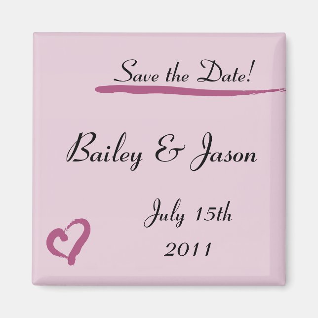 Lipstick Heart Save the Date Magnet (Front)