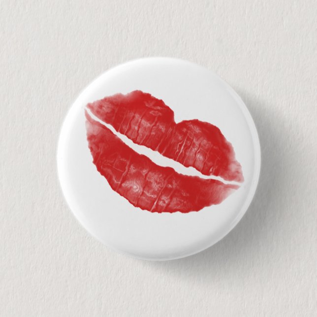 Lipstick Kiss 3 Cm Round Badge (Front)