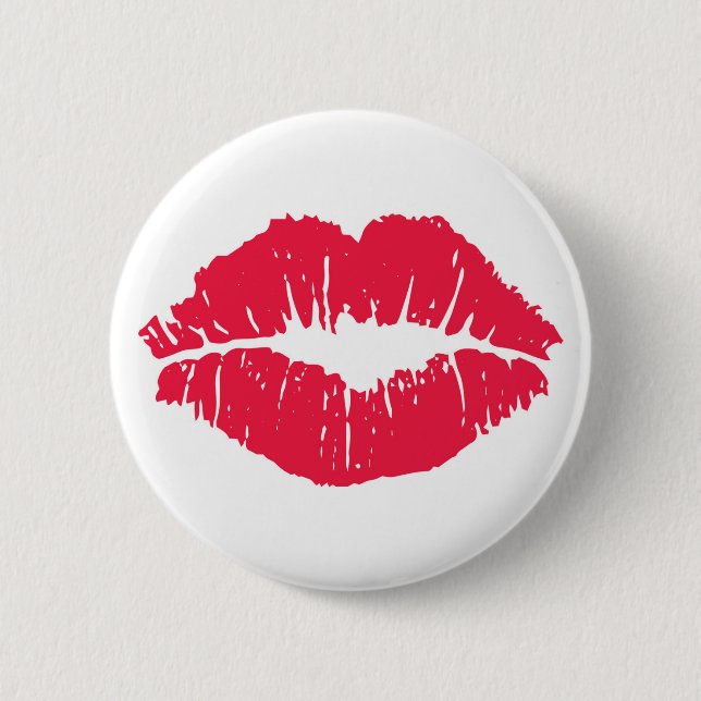 Lipstick Kiss 6 Cm Round Badge (Front)