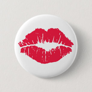 Lipstick Kiss 6 Cm Round Badge