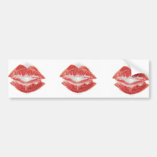 lipstick kiss bumper sticker