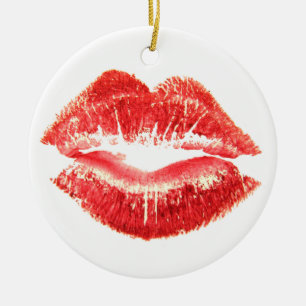 Lipstick Kiss Ceramic Tree Decoration