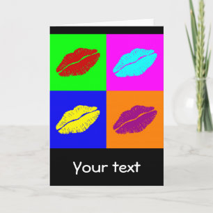 Lipstick kiss greeting card