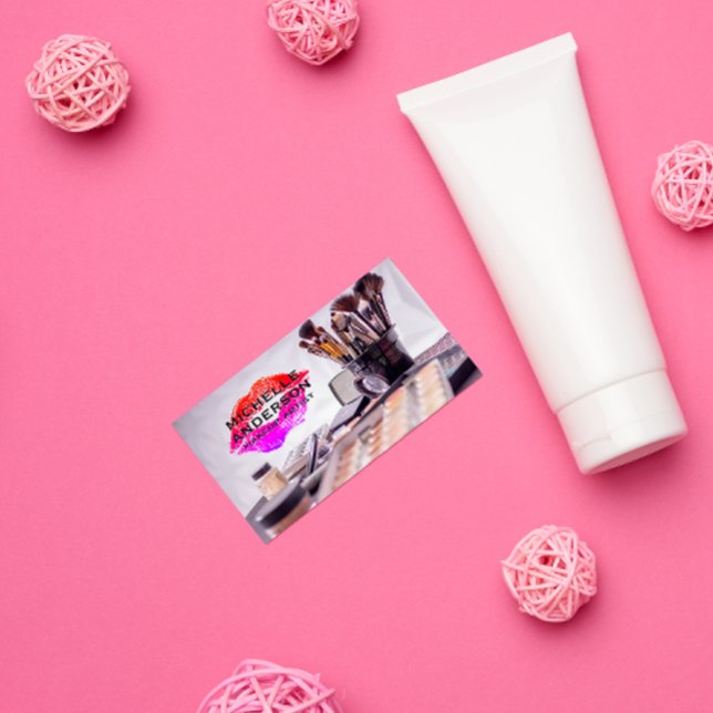 Lipstick Kiss | Make Up Brushes Business Card (Creator Uploaded)