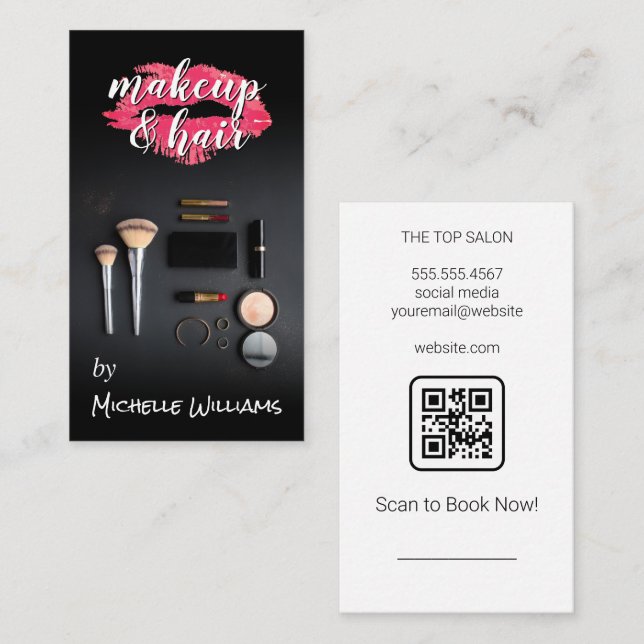 Lipstick Kiss | Make Up Tools Business Card (Front/Back)