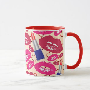 Lipstick Kiss Pattern Mug