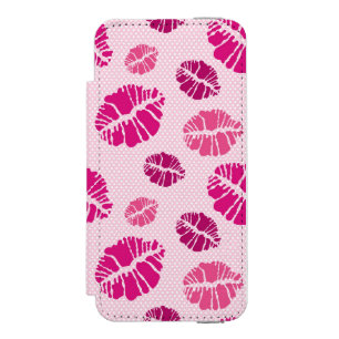 Lipstick Kiss Shape Print Pattern Incipio Watson™ iPhone 5 Wallet Case