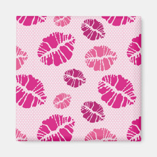 Lipstick Kiss Shape Print Pattern Magnet