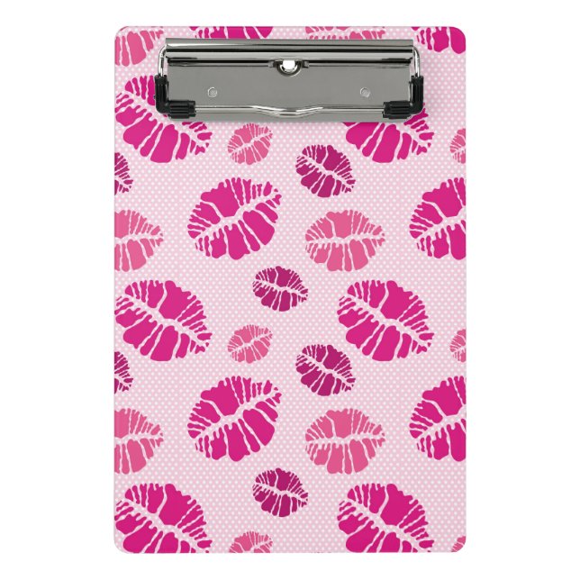 Lipstick Kiss Shape Print Pattern Mini Clipboard (Front)