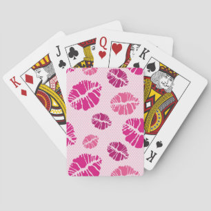 Lipstick Kiss Shape Print Pattern Playing Cards