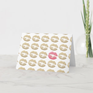 Lipstick Kisses Blank Card