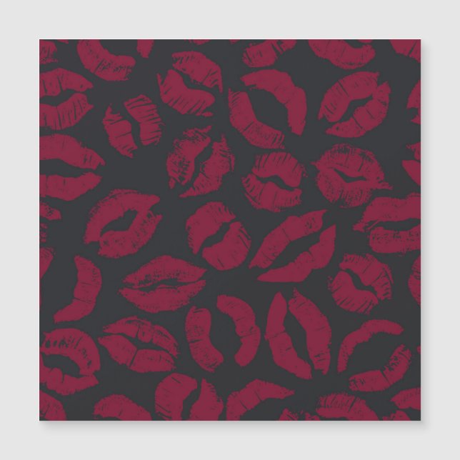 Lipstick Kisses: Dark Red Imprints (Front)
