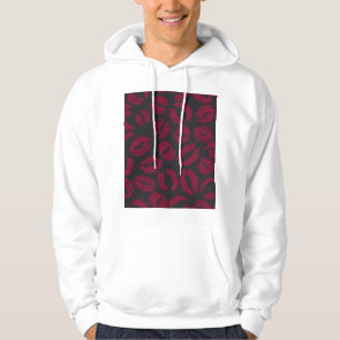 Lipstick Kisses: Dark Red Imprints Hoodie