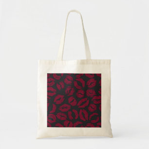 Lipstick Kisses: Dark Red Imprints Tote Bag