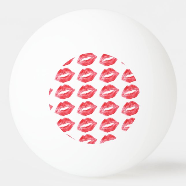 Lipstick kisses ping pong ball (Front)