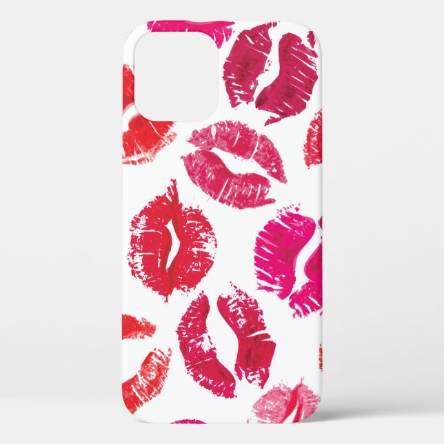 Lipstick Kisses Seamless Pattern. Case-Mate iPhone Case (Back)