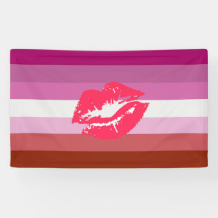Lipstick Lesbian Pride Flag Banner