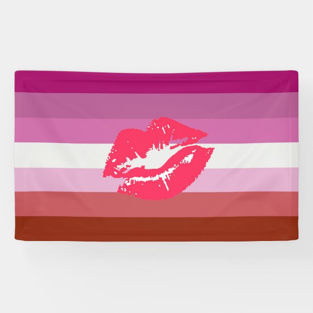 Lipstick Lesbian Pride Flag Banner (Horizontal)