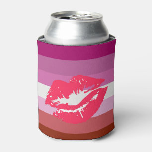 Lipstick Lesbian Pride Flag Can Cooler