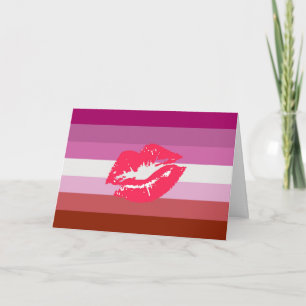Lipstick Lesbian Pride Flag Card