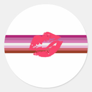 Lipstick Lesbian Pride Flag Classic Round Sticker