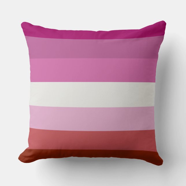 Lipstick lesbian pride flag design cushion (Front)
