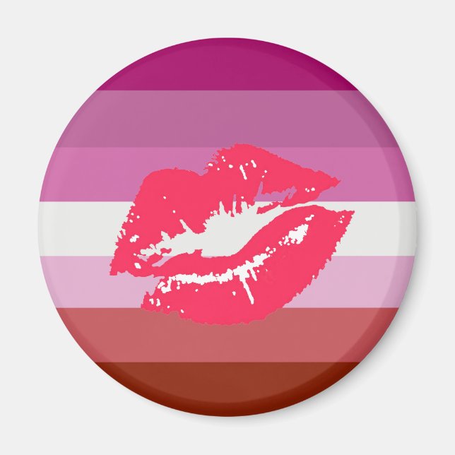Lipstick Lesbian Pride Flag Magnet (Front)