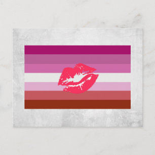 Lipstick Lesbian Pride Flag Postcard
