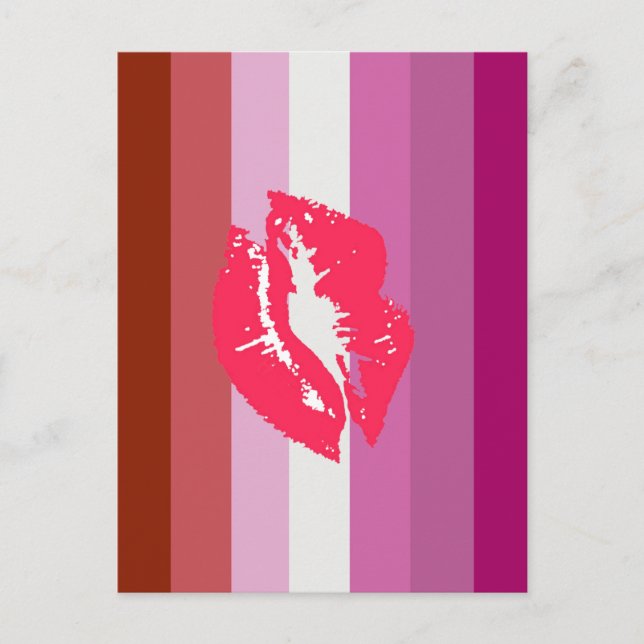 Lipstick Lesbian Pride Flag Postcard (Front)