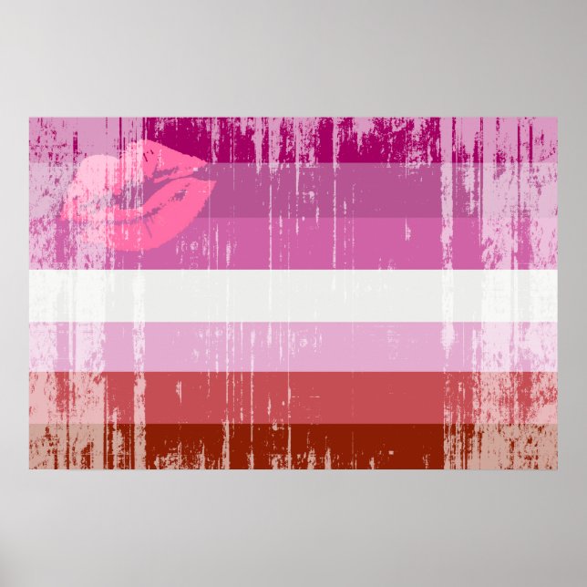 Lipstick Lesbian Pride Flag Poster (Front)