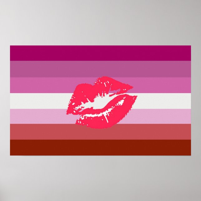 Lipstick Lesbian Pride Flag Poster (Front)