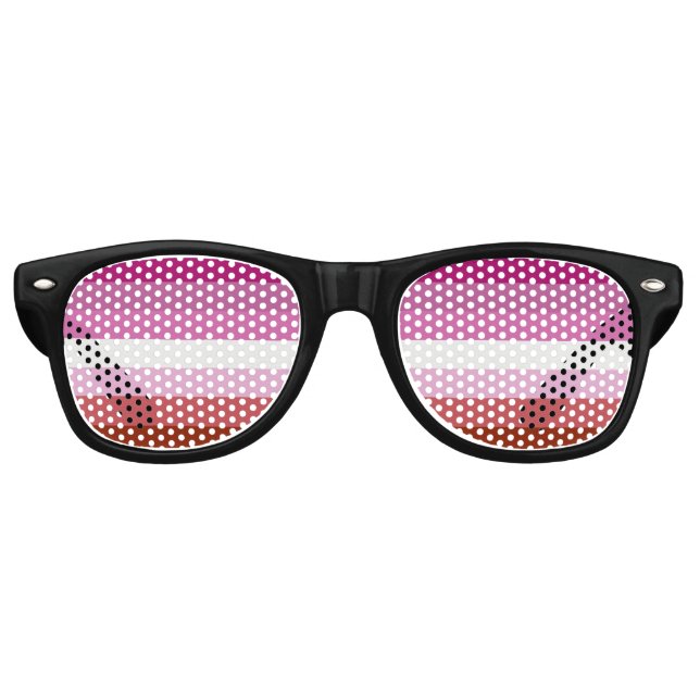 Lipstick Lesbian Pride flag Retro Sunglasses (Front)