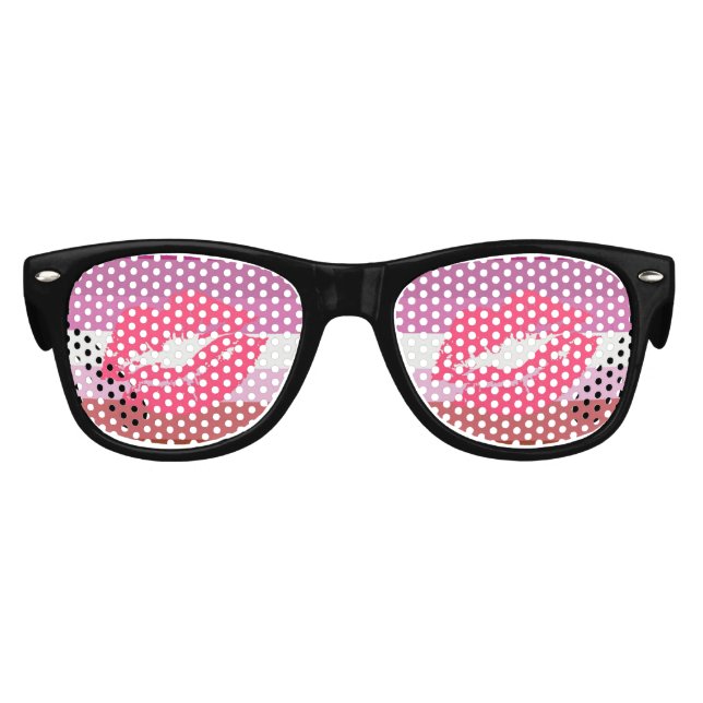 LIPSTICK LESBIAN PRIDE FLAG STRIPES DESIGN - 2014  KIDS SUNGLASSES (Front)