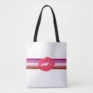 Lipstick Lesbian Pride Flag Tote Bag
