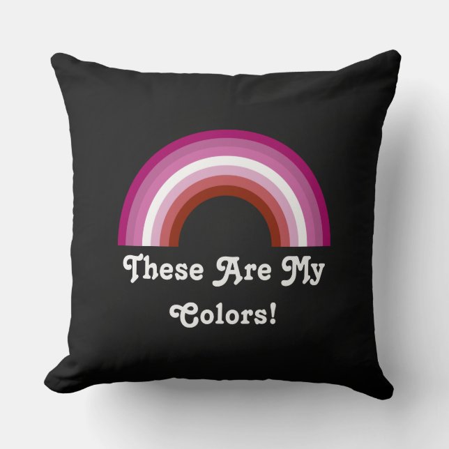 Lipstick Lesbian pride rainbow Throw Pillow (Front)