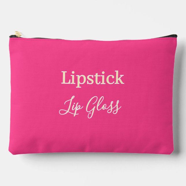 Lipstick Lip Gloss Hot Pink  Accessory Pouch (Front)