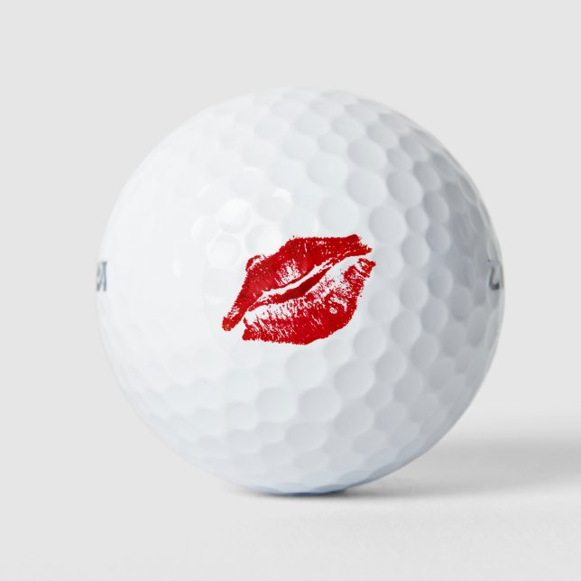 Lipstick Lips Kiss Ladies Golf Golf Balls (Front)