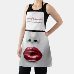 Lipstick Makeup Artist red lips Selling Apron