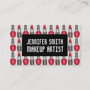 Lipstick Nail Polish Makeup Artist Cosmetologist Business Card