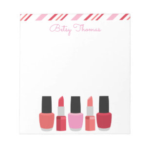 Lipstick & Nail Polish Personalised Notepad