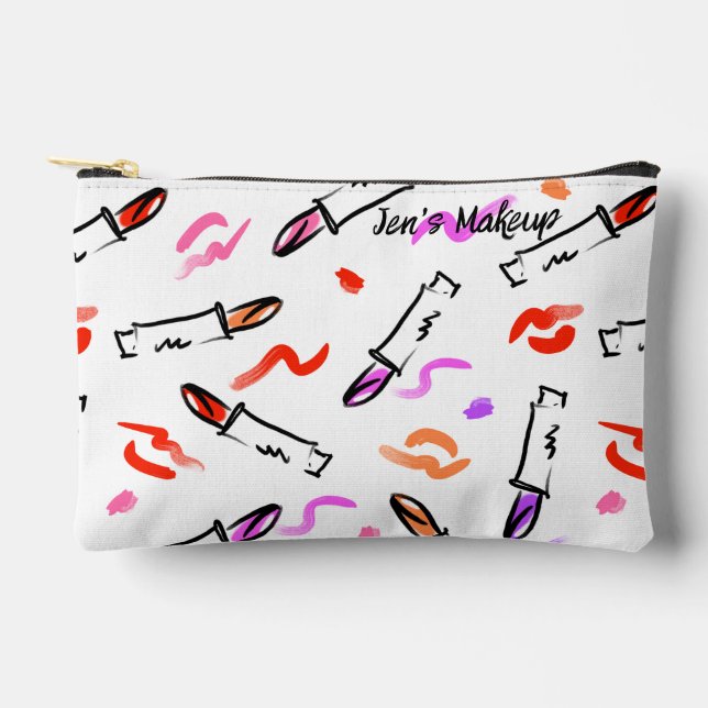 Lipstick Pattern Accessory Pouch (Front)