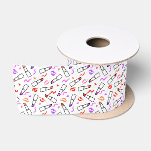 Lipstick Pattern Satin Ribbon