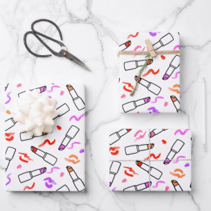 Lipstick Pattern Wrapping Paper Sheet