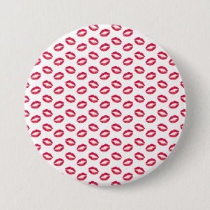 Lipstick Pink Kisses 7.5 Cm Round Badge