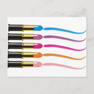 lipstick print postcard