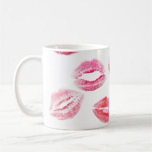 Lipstick prints: diverse women's lips. coffee mug