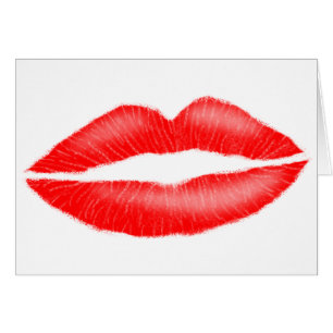 Lipstick Red Seductive Female Lips Card