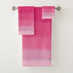 Lipstick: Shades of Pink Abstract Bath Towel Set