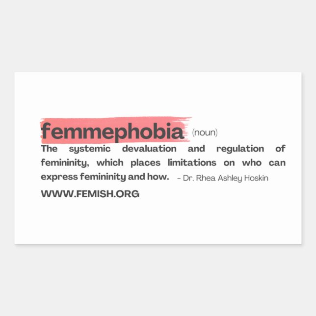 Lipstick Smear Femmephobia Definition Rectangular Sticker (Front)